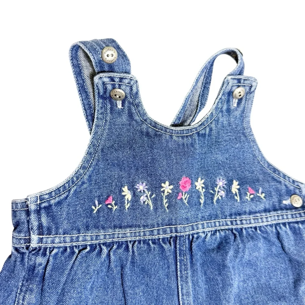Carters Vintage‎ Girls Denim Overalls size 3-6M